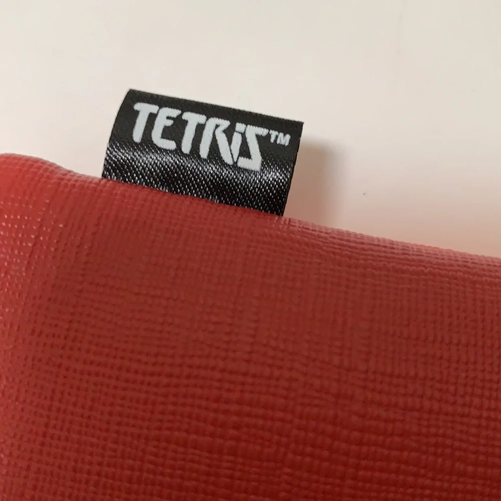Ipsy Tetris red travel cosmetics bag